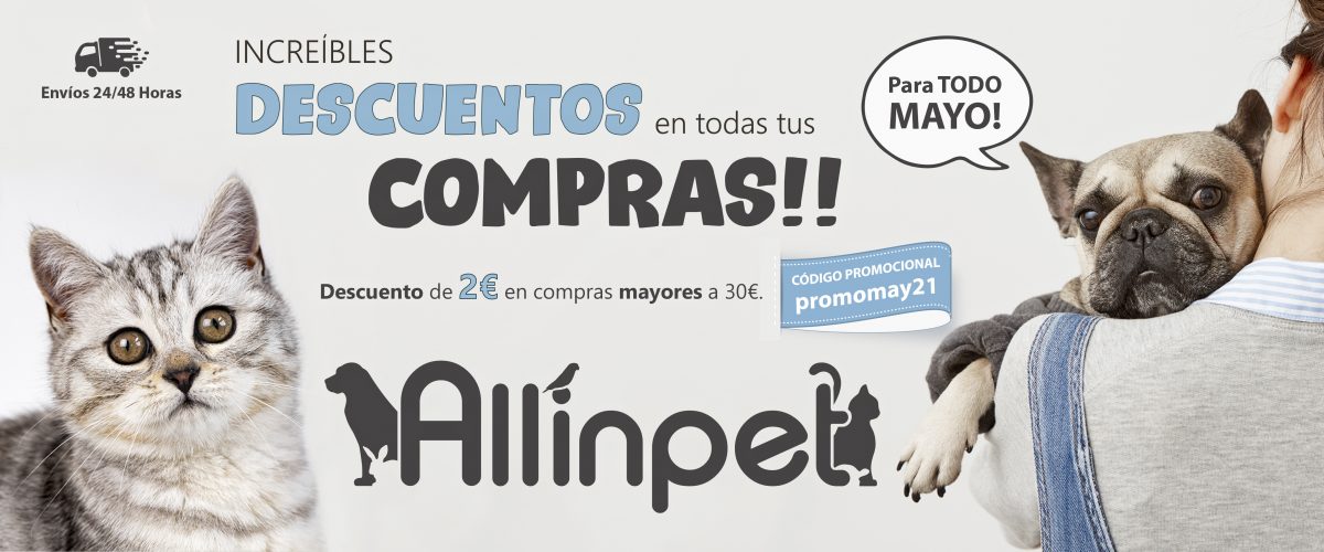 Allinpet.com Descuento de 2€ Mayo 2021